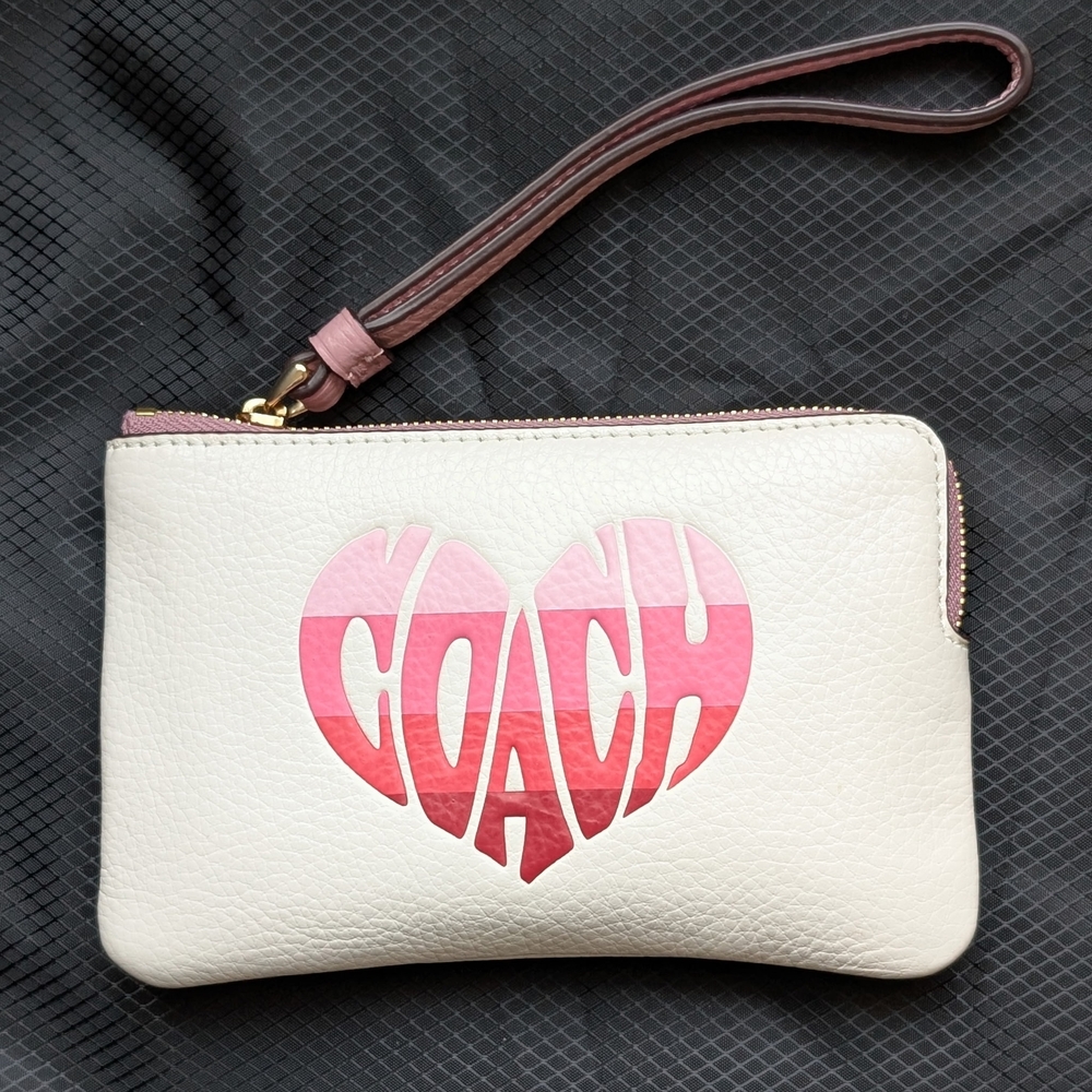 Coach White and Pink Wristlet